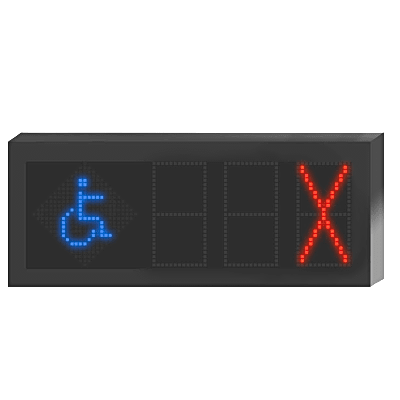 HIKVISION - Panel LED Indicador de Estacionamiento Hikvision / 3 Dígitos con Flecha Direccional / Pantalla 7 Colores / Comunicación RS485-RJ45 / Montaje Colgante / Visualización Tiempo Real / Iconos Especiales
