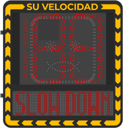 HIKVISION - Display LED para Control de Velocidad Exterior / Distancia Visible de 100 m / LED de Alta Luminosidad y Bajo Consumo / Visualización de Velocidad con Código de Colores / IP66 / Conectividad Wi-Fi y Ethernet / Compatible con TCP/IP, HTTP, DHC