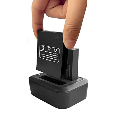 EPCOM - Base de Carga Dual para Baterías de Bodycam| Compatible con XMRX5V2| Diseño Compacto | Carga Rápida Dual |  Indicadores de Estado| Material ABS | No incluye Bateria.
