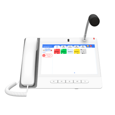 FANVIL - Teléfono IP Color Blanco Android 9.0 Empresarial para voceo 20 líneas SIP, pantalla táctil, Wi-Fi y Bluetooth, PoE, Voceo/ Musica por Multicast, puertos Gigabit, Sofware de Enfermeria