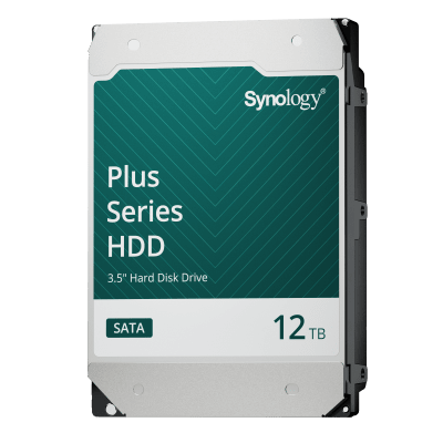 SYNOLOGY - Disco Duro SATA de 3.5" Serie Plus | Capacidad de 12TB | Interfaz SATA 6 GB/s | Velocidad de Rotación 7200 rpm | Caché de 512 MB | MTBF de 1.2 Millón de Horas | Carga de Trabajo de 180 TB/año.