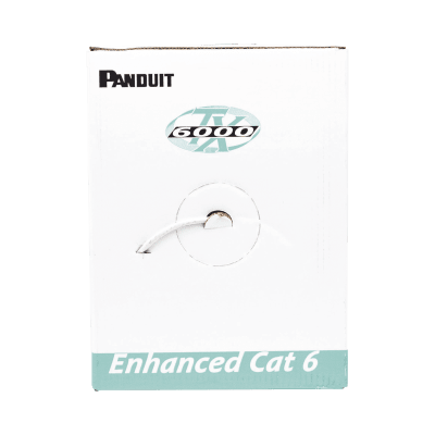 PANDUIT - Bobina de Cable UTP 305 Metros (1000 Pies) de Cobre, TX6000? PanNet, Reelex, Gris, Categoría 6 Mejorado (23 AWG), PVC (CMR, Riser), de 4 Pares