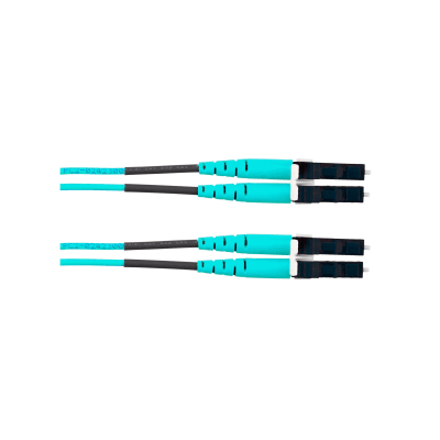 PANDUIT - Jumper de Fibra Optica Multimodo 50/125 OM4, LC-LC Duplex, OFNR (Riser), Color Aqua, 3.05 Metros (10 Pies)