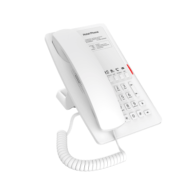 FANVIL - Teléfono IP para Hotelería, Puerto USB-A para Carga, 5 Teclas Programables para Servicio Rápido (Hotline), Plantilla Personalizable con PoE