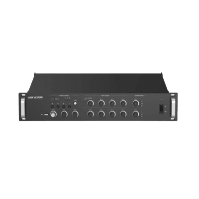 HIKVISION - Amplificador de Red | 2 zonas de 250W  | 100V/70V | Calendarización de eventos | Biblioteca de Materiales de Audio | Entrada de Alarma | Hik-connect /Hikcentral profesional