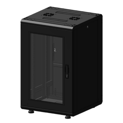 LINKEDPRO - Gabinete Rack 19 Pulgadas / 18U / Piso / Puerta Cristal Templado / Acero Cal. 16-18-20 / 750 kg (1653.5 lb) / 60x93x46 cm (23.6x36.6x18.1 in)
