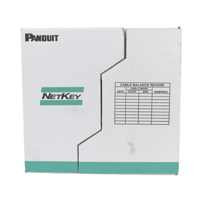 PANDUIT - Bobina de Cable UTP 305 Metros (1000 Pies) de Cobre, NetKey, Azul, Categoría 5e (24 AWG), PVC (CM), de 4 Pares