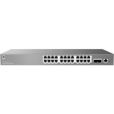 GRANDSTREAM - Switch de Red Empresarial L2++ / Serie GWN7800 Pro / 24 Puertos Gigabit PoE 250W / 2 Puertos SFP+ / Gestión Cloud GDMS / VLAN 4K / QoS Avanzado / Seguridad Integral