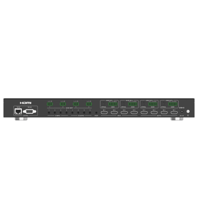 EPCOM PROAUDIO - Switch de Video Matrix 4x4 HDMI 2.0 | 18Gbps Ancho de Banda | 4K2K@60Hz Resolución | 4 Entradas 4 Salidas HDMI | Audio LPCM y Dolby Digital | Control TCP-IP y RS-232 | Conectores Phoenix para Audio | Metal Enclosure