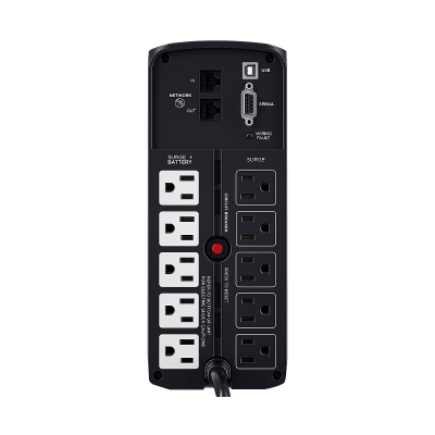 CYBERPOWER - UPS de 850 VA/510 W, Topología Línea Interactiva, Entrada 120 Vca NEMA 5-15P, Onda Senoidal Pura, Tipo Torre, Con 10 Tomas NEMA 5-15R