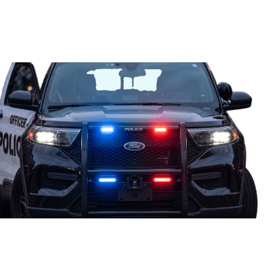 SIGNALPRO - Luz Auxiliar de 12 LED, Rojo/Azul, Lente Transparente, SAE