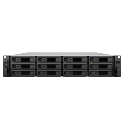 SYNOLOGY - Servidor de Almacenamiento / 12 Bahías / Expansible a 96 Bahías / 1.728 PB / 6,200/3,000 MB/s / 10GbE / DDR4 ECC 16 GB