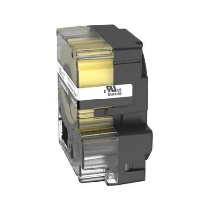 PANDUIT - Casete de Etiquetas de Vinilo de Cinta Continua, Color Negro Sobre Amarillo, Uso Interior/Exterior, 36 mm de Ancho x 7 Metros (22.97 Pies) de Largo