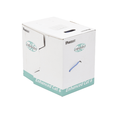 PANDUIT - Bobina de Cable UTP 305 Metros (1000 Pies) de Cobre, TX6000? PanNet, Reelex, Azul, Categoría 6 Mejorado (23 AWG), PVC (CMR, Riser), de 4 Pares