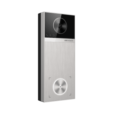 HIKVISION - Videoportero IP / 4 Megapixel / Ángulo de Visión 150° / Control de 2 Cerraduras / Detección de Sonidos Específicos / IP65 / PoE IEEE802.3at