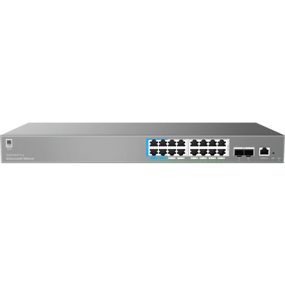 GRANDSTREAM - Switch de Red Empresarial L2++ / Serie GWN7800 Pro / 16 Puertos Gigabit PoE 250W / 2 Puertos SFP+ / Gestión Cloud GDMS / VLAN 4K / QoS Avanzado / Seguridad Integral