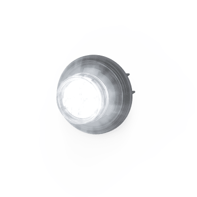 ECCO - Estrobo Oculto de 12 LED, Rojo/Claro, Bisel Negro, Lente Transparente