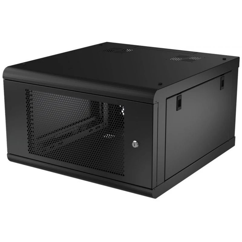 LINKEDPRO - Gabinete Rack 19 Pulgadas / 6 Unidades / Montaje Pared / Ventilado / Acero Calibre 20 / Carga 100 Kg / Dimensiones 372x606x636 mm (14.6x23.9x25.0 in) / Puerta Perforada con Candado