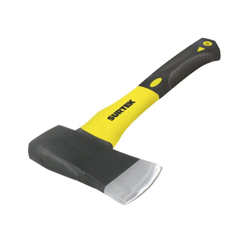 Surtek - Hacha cazadora con cabeza forjada en acero con mango de fibra de vidrio 14", 1-1/2 Lb