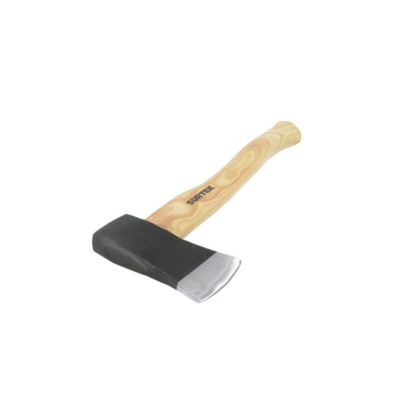 Surtek - Hacha cazadora con cabeza forjada en acero con mango de madera 14", 1-1/4 Lb
