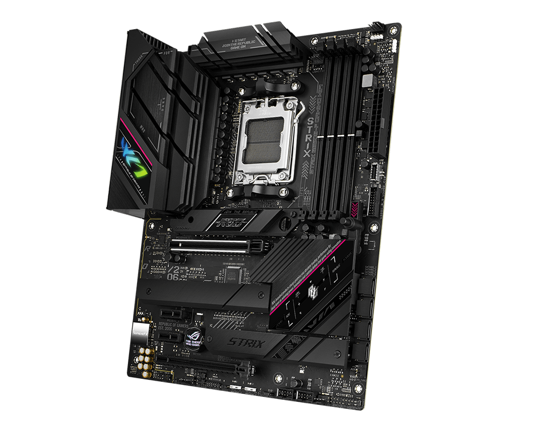 ASUS - Tarjeta Madre Asus ROG Strix B650E-F Gaming WIFI 4xDDR5 128GB 6400Mhz PCIe 5.0 M.2 1xHDMI 1xDP S AM5 ATX Wi-Fi 6E BT
