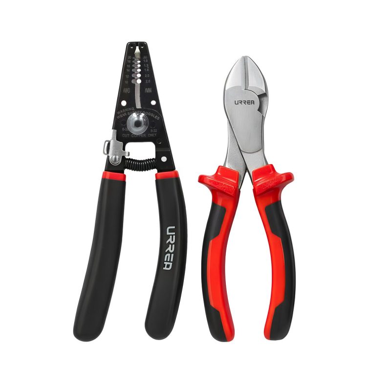 Urrea - Juego de pinzas para electricista con mango bimaterial, 2 piezas