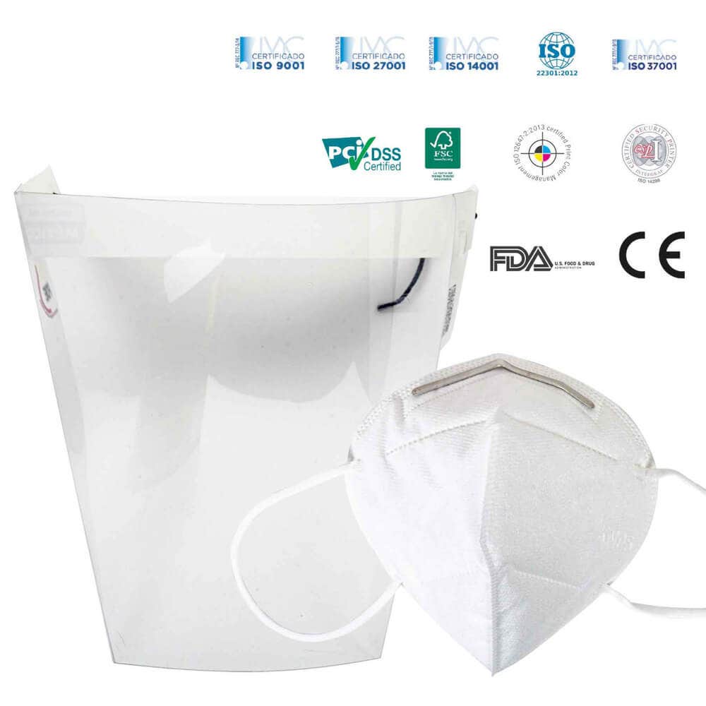 IUSA - Kit de Cubrebocas Kn95 + Mascarilla Protectora