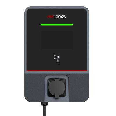 HIKVISION - Estación de Carga AC para Vehículos Eléctricos Montaje en Pared / 22 kW / IEC62196-Type2 / 7" LCD / Protecciones Múltiples / IP55 IK07 / 4G-WiFi-Ethernet / OCPP Compatible