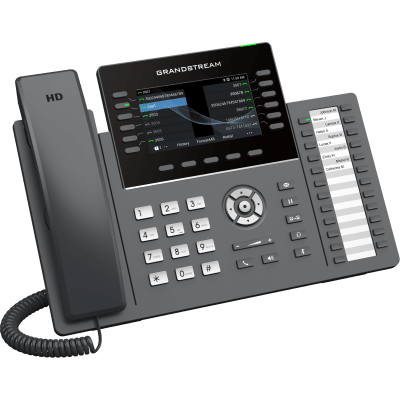 GRANDSTREAM - TELÉFONO IP PROFESIONAL DE 12 LÍNEAS / 24 TECLAS DE EXTENSIÓN PROGRAMABLES / WI-FI 6 / POE INTEGRADO / PANTALLA LCD 4.3 PULGADAS / SEGURIDAD DE NIVEL EMPRESARIAL / BLUETOOTH INTEGRADO / COMPATIBLE CON GDMS / AUDIO HD CON NOISE-SHIELD