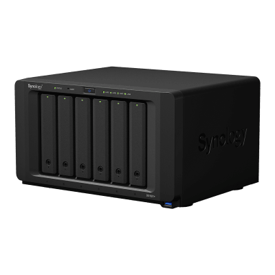 SYNOLOGY - NAS Synology DiskStation DS1621+ | 6 Bahías | Procesador AMD Ryzen V1500B | 4 GB DDR4 ECC | Expansión Hasta 16 Bahías | 2 Ranuras M.2 NVMe | Puerto 10GbE RJ-45 | Compatibilidad RAID | Btrfs | Virtualización | Caché SSD.