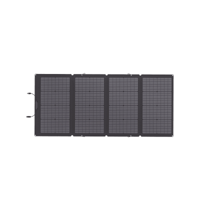 ECOFLOW - Panel Solar Bifacial / 220W Frontal + 155W Trasera / IP68 / Ajuste de Ángulo / Cable XT60 a MC4 / Portátil y Flexible
