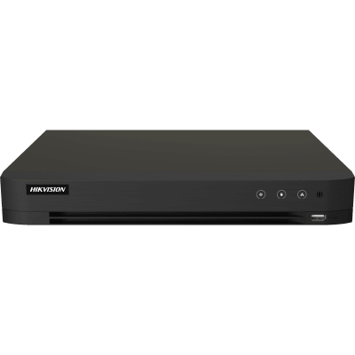 HIKVISION - DVR 16 Canales TURBOHD + 16 Canales IP / 8 Megapixel (4K) / Audio Bidireccional / ACUSENSE / Audio Bidireccional / 1 Bahía de Disco Duro / Salida de Video en Full HD / H.265+