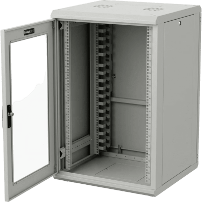 LINKEDPRO - Gabinete Rackeable / 18 Unidades / 19 Pulgadas / Puerta de Cristal / Capacidad de Carga 750 Kg / Dimensiones 600x605x930 mm (23.6x23.8x36.6 in)