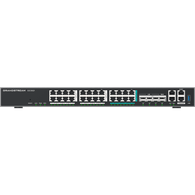 GRANDSTREAM - Router Todo-en-Uno GCC6021 con PBX de 50 Extensiones + Firewall + VPN + Switch de 16 Puertos GbE + 4x SFP+ 10 GbE y 8x 2.5 GbE / Gestión en la Nube con GDMS