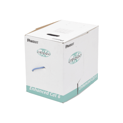 PANDUIT - Bobina de Cable UTP 305 Metros (1000 Pies) de Cobre, TX6000? PanNet, Reelex, Azul, Categoría 6 Mejorado (23 AWG), PVC (CMR, Riser), de 4 Pares