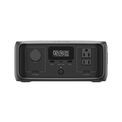 ECOFLOW - Estación de Energía Portátil / 245 Wh / 2 Salidas AC 300 W (Ráfaga 550 W) / USB-C PD 100 W / Carga 0-100% en 60 min / Wi-Fi y Bluetooth / Carga Solar 110 W