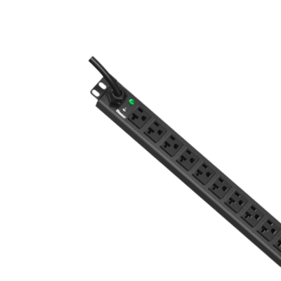 PANDUIT - PDU ES2P Básico para Distribución de Energía, Enchufe de Entrada NEMA 5-20P, Con 12 Contactos NEMA 5-20R, Instalación Horizontal de 19in, 1UR, 20 Amp, 120 Vca