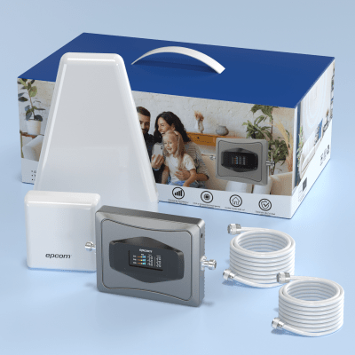 EPCOM - Kit Amplificador de Señal Celular 4G / Mejora las llamadas convencionales y VoLTE / Soporta los datos de las tecnologías 2G, 3G y 4G de TELCEL, AT&T y MOVISTAR / Cubre hasta 600 m2.