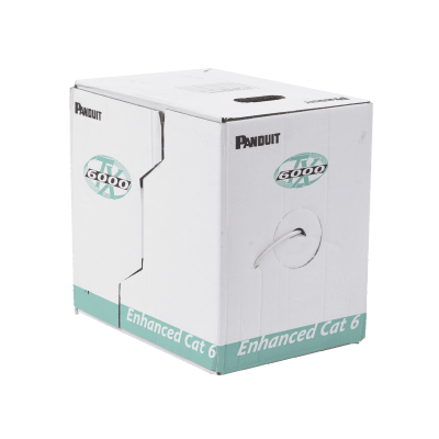 PANDUIT - Bobina de Cable UTP 305 Metros (1000 Pies) de Cobre, TX6000? PanNet, Reelex, Gris Internacional, Categoría 6 Mejorado (23 AWG), PVC (CM), de 4 Pares
