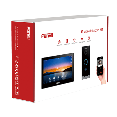 FANVIL - Kit Videoportero IP Fanvil VIK-01, Estación Interior SIP i504W + Frente de Calle i60, Llamadas HD, Desbloqueo Remoto, App Fanvil Link, Wi-Fi 2.4G/5G, PoE