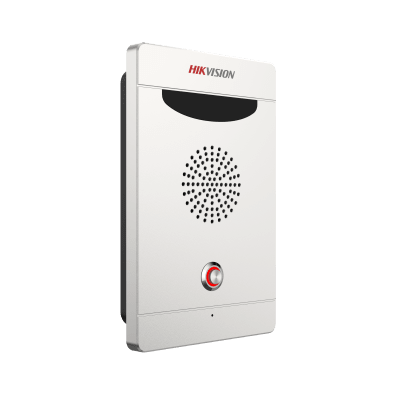 HIKVISION - Estación de Alarma de Pánico / Audio Bidireccional / Altavoz 3W Integrado / Micrófono Omnidireccional / 2 Entradas y 2 Salidas de Alarma / IP65 IK08 / Montaje Pared y Empotrado / Exterior Aluminio