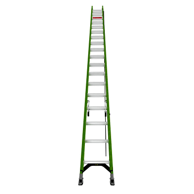 LITTLE GIANT LADDER SYSTEMS - Escalera de Extensión de Aluminio + Fibra de Vidrio HYPERLITE de 10.9 m (36 ft)  /  Capacidad 300-375 lb (136-170 kg) / No. de Parte 17736.