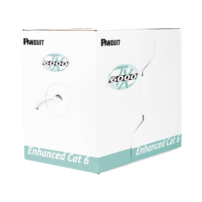 PANDUIT - Bobina de Cable UTP 305 Metros (1000 Pies) de Cobre, TX6000? PanNet, Reelex, Gris, Categoría 6 Mejorado (23 AWG), PVC (CMR, Riser), de 4 Pares