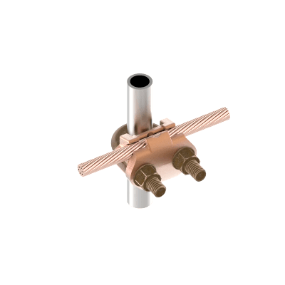 HUBBELL BURNDY - Conector Mecánico para Cable Calibre 4 a 2/0 AWG / Paralelo o 90° Grados a Tubo de 1 1/4" o Varilla  de 1 3/8" - 1 1/2".