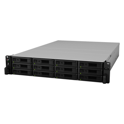 SYNOLOGY - NAS Rack / Intel Xeon D-1521 4-Core 2.4GHz / 12 Bahías (36 con Expansión) / 8GB DDR4 ECC (64GB Max) / 4,700 MB/s Lectura / 10GbE / 2x PCIe Gen3 x8 / Virtualización VMware-HyperV-Citrix-OpenStack