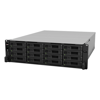 SYNOLOGY - Servidor NAS Rack / 16 Bahías / Intel Xeon D-1541 8 Núcleos / 16 GB DDR4 ECC Ampliable a 64 GB / 403,000 IOPS / 6,200 MB/s Lectura / RAID F1 / Doble Fuente Redundante