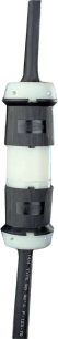 HUBBELL - Conector Industrial con Bloqueo de Media Vuelta / 20 A 250 V CA / 2 Polos 3 Hilos / Color Blanco y Negro / Nema L6-20R.