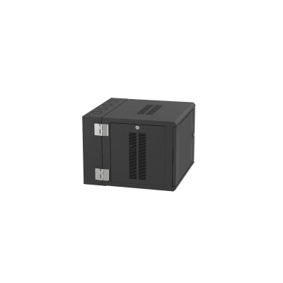PANDUIT - Gabinete PanZone de Montaje en Pared, de 19in, Puerta con Ventana de Seguridad, 9 UR, 635mm de Profundidad, Color Negro