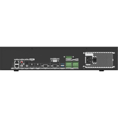HIKVISION - [AcuSeek] NVR 32 Megapixel (8K) / 32 Canales IP / AcuSense / ANPR / Conteo de Personas / Heat Map / 8 Bahías de Disco Duro / 2 Tarjetas de Red / Soporta RAID con Hot Swap / 2 HDMI en 8K / Soporta POS / Alarmas I/O / ACU