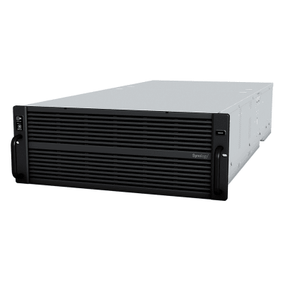 SYNOLOGY - Servidor de Almacenamiento High Density / 60 Bahías / Expansión 300 Unidades / Dual Intel Xeon Silver 10 Núcleos / DDR4 ECC hasta 512 GB / 10/25GbE / Fibre Channel / 4U